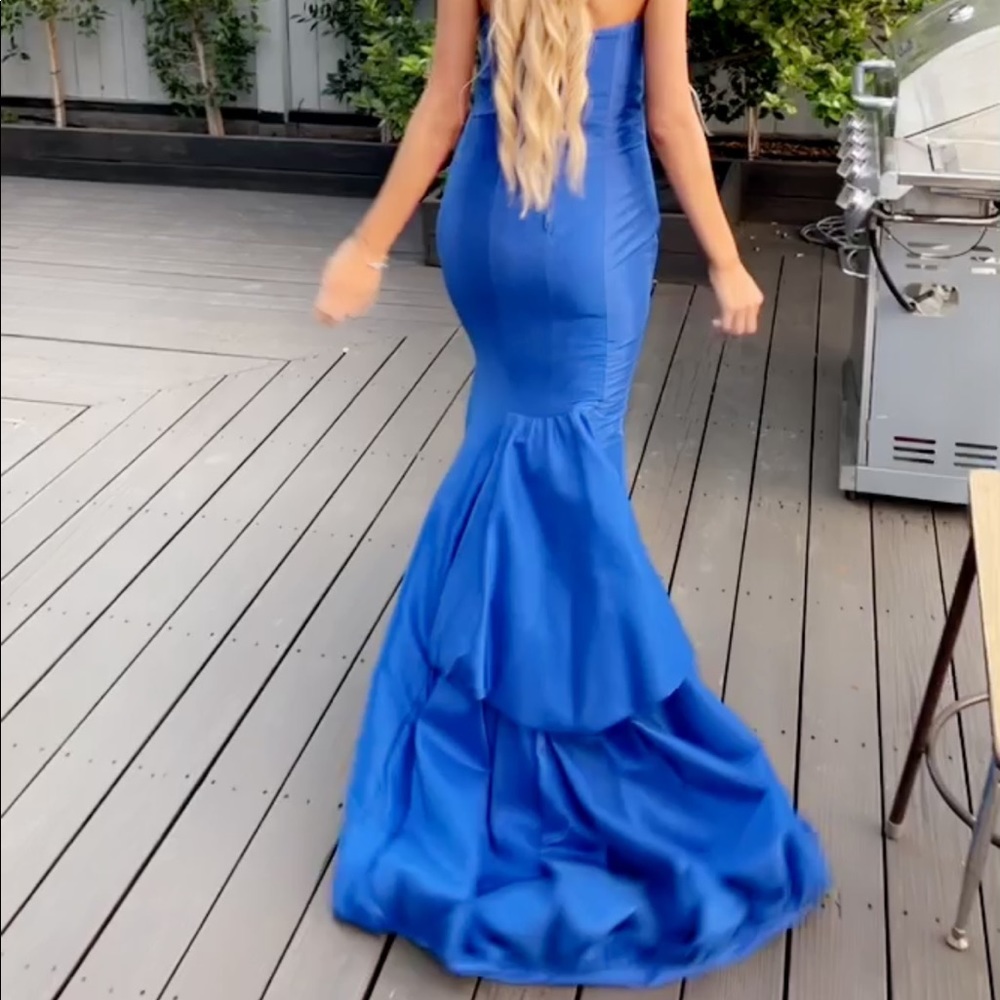 Blue mermaid dress.